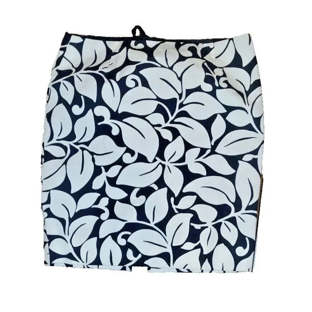 Marc Jacobs Black and White Printed Cotton Pencil Skirt Silk lined Sz 12